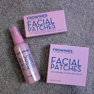 NIB Frownies Starter Kit: Frownies Rose Water Hydrator & Wrinkle Patches